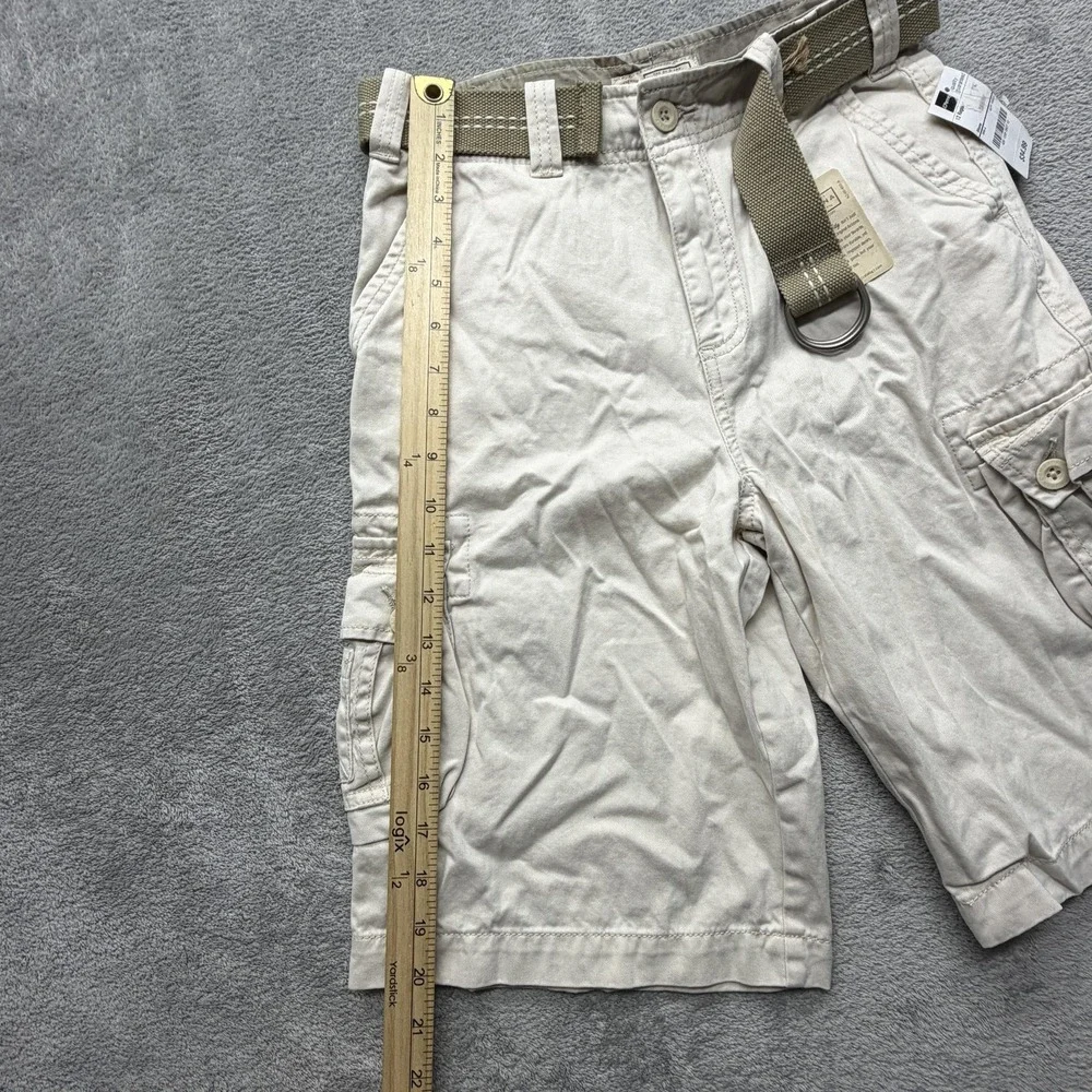 Arizona Jean Company Shorts Boys‎ 12 Beige Cargo Twill Belted School Pockets